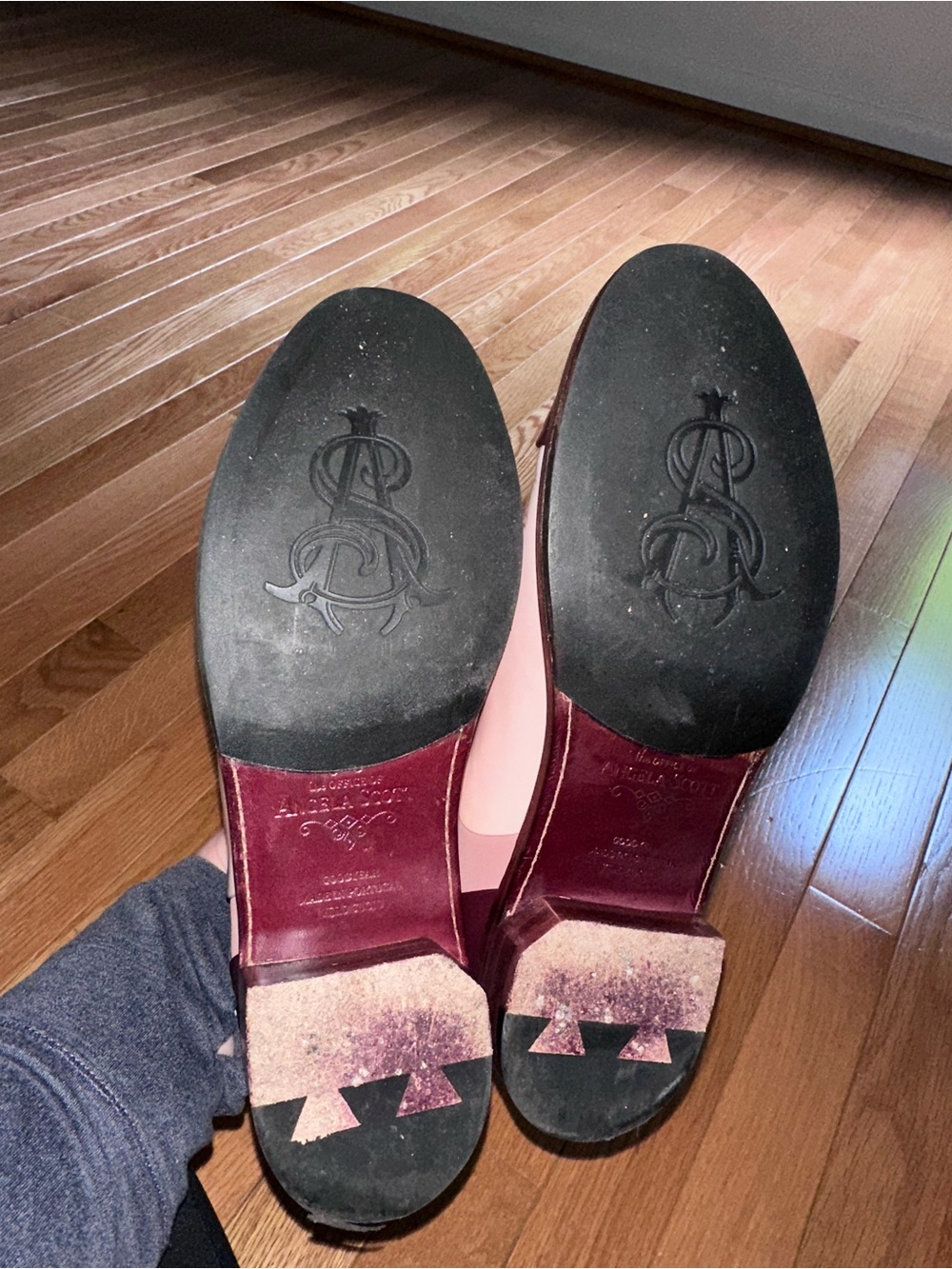 Office of Angela Scott Two-Tone Lace-Up Oxford Shoes — Pink & Burgundy - Picture 6 of 6